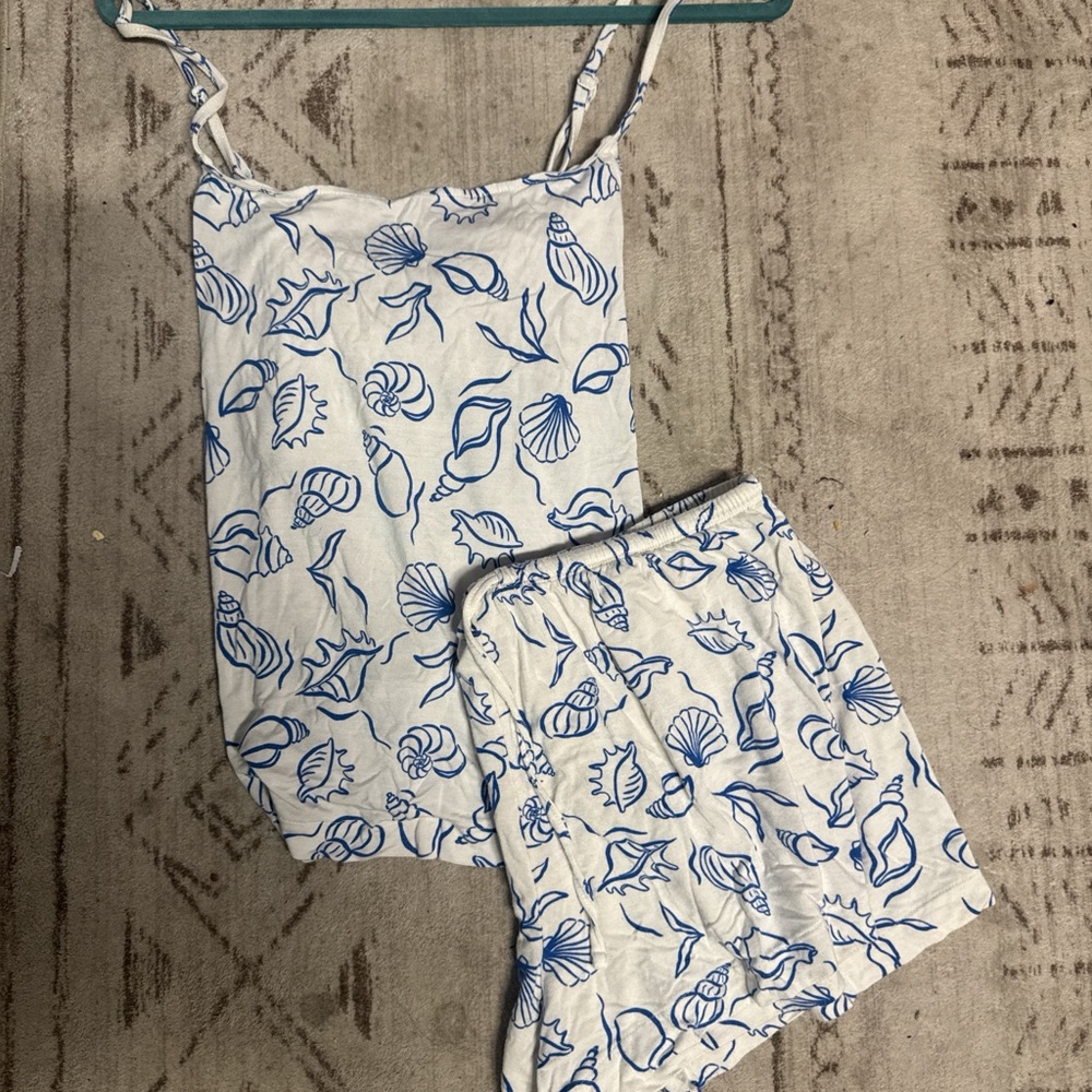 Target Blue and White Seashell Women's Pajama Set